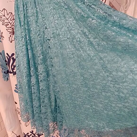 2/$20 2Ruby Rox Strapless Aqua Lace Satin Dress - Picture 3 of 7